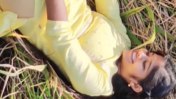 Cute Yellow Suit Girl Fucking In Fields With Big Cock free video