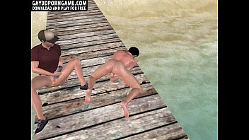 Horny 3D Cartoon Hunks Having Anal Sex On The Beach free video