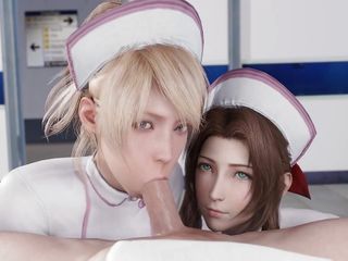 Nurse Luna And Aerith Sucking Big Dick Version 3 free video