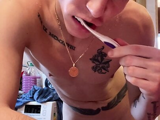 Jerk Off In The Shower And Then Cum On My Toothbrush And Clean My Teeth With Cum free video