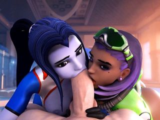 Widowmaker And Sombra Sucking Your Dick (Pov) free video