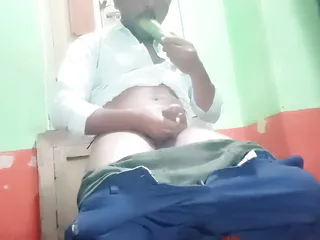 Pumping With Uniform And Fuck With Cucumber And Licking free video