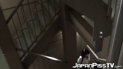 Naughty Japanese Schoolgirl Pissing In A Public Building free video